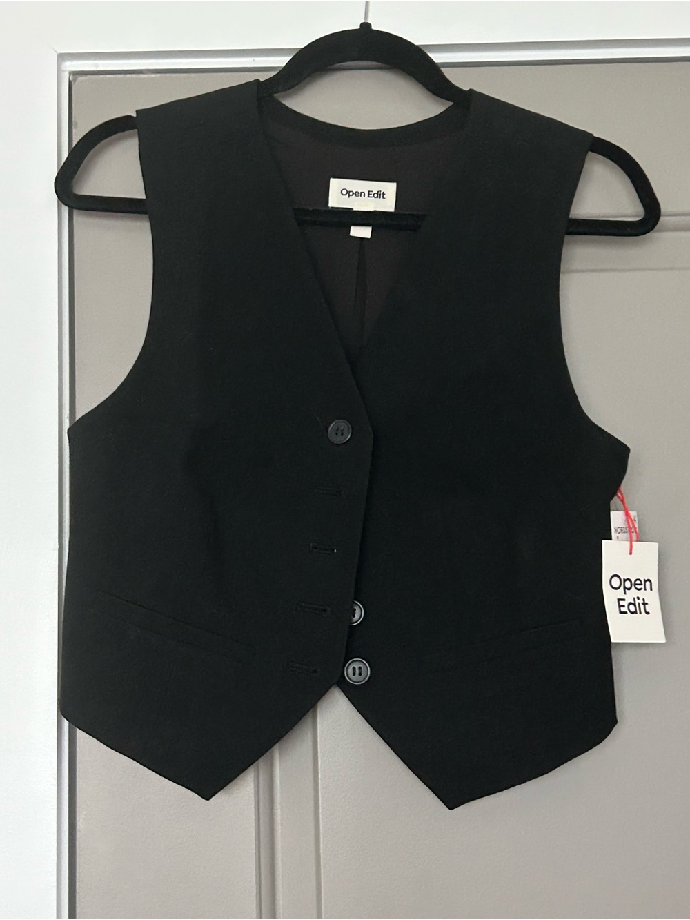NWT Open Edit Black Classic Vest